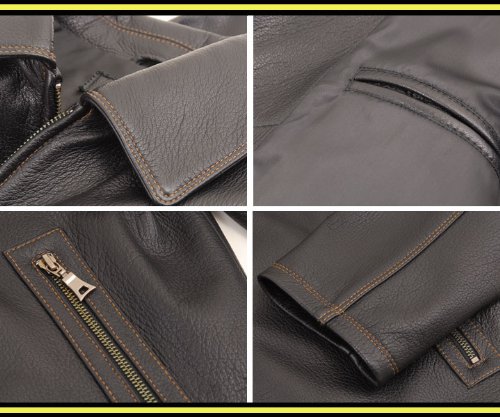 (ダンヴァレンチノ)DanValentino メンズ 本革 オイルド レザー カラーステッチ ブルゾン■M/L/LL■(全2色)