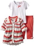 Little Lass Baby-Girls Infant 3 Piece Sweater Set with Pink Stripes