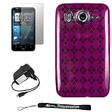 Magenta Smooth Durable TPU Skin with Argyle Texture Design Protector / Sili ....
