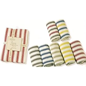 Set of 2 Deluxe Striped Basketweave Towels by Amco