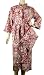 Fine Red Sexy Floral Toile Luxury French bathrobe with travel pouch