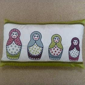 Curtina Russian Dolls Filled Cushion, 12 x 19-inch, Mocha