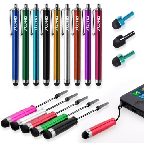 Sty-HD 17 pcs Colorful 3 Styles Capacitive
Stylus/Styli Touch Screen Cellphone Tablet
Pen for iPhone 4 4s 3 3Gs iPod Touch iPad
2 Motorola Xoom, Samsung Galaxy,
BlackBerry Playbook AMM0101US, Barnes
and Noble Nook Color, Droid Bionic