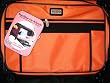 Large Orange Mascot Tutto Sewing Machine on Wheels Carrier Case