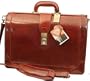 Mancini Brown Italian Leather Lawyer/doctor Briefcase