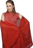 Silky Soft Stripe Weave Indian Marron Shawl (28X78)