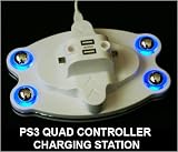 Puregadgets Sony Playstation 3 / PS3 Quad Charging Docking Station for PS3 Controller Dualshock Controller / Dualshock 3 Vibration Controller - Turbo Charge Facility via USB for quick charges making this the number one charger.