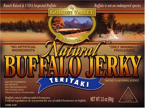 Golden Valley Natural Beef Jerky, Teriyaki, 3.5-Ounce Pouches (Pack of 8) by Golden Valley Natural