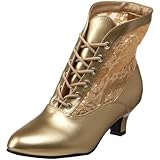 Funtasma by Pleaser Women's Dame-05 Ankle Boot,Gold Polyurethane,7 M US