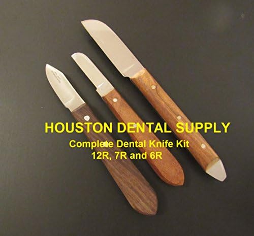 HDS Dental Lab Plaster Knife Carver Wax Carbing Utility Whittling Sculpting Hobby Complete KIT: Knife #12R, #7R, and #6R US SELLER HOUSTON DENTAL SUPPLY