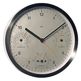 Bai Design BAI.768.WS Hatch Modern Wall Clock with Weather Station