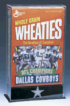 SportingGoods: Collectors 12 Oz. Cereal Box Display Case with Engraved NFL Team Logo