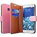 Galaxy S6 Edge Wallet Case - Pink Leather [Magnetic Stand] - Horizontal Flip Cover with Credit Card Slots - Fits Best for Samsung Galaxy Edge S6 - Great for Gilrs, Women and Kids