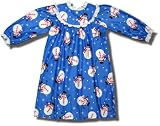Flannel Snowman nightgown with lace trim for toddlers in Blue