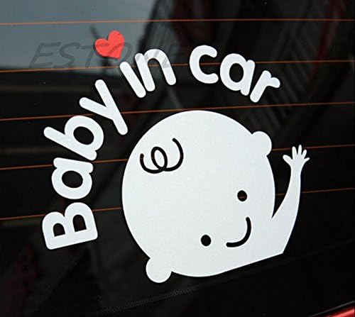 Baby In Car Waving Baby on Board Safety Sign Cute Car Decal / Vinyl Sticker
