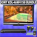 Sony Bravia W-Series KDL-46W4150 46in. 1080P LCD HDTV + Sony DVD Player Accessory Kit
