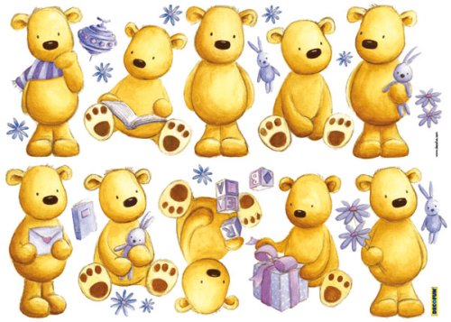 Childrens Toyshop  Toys : TEDDY BEARS 33 WALL STIKAROUNDS