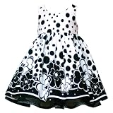 Rare Editions TODDLERS 2T-4T WHITE BLACK WOVEN FLORAL BORDER DOT PRINT Special Occasion Flower Girl Party Dress