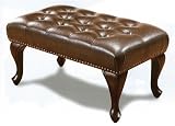 Ottoman in Brown Bycast Leather Like Finish