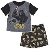 Star Wars Boys 4-10 Black Darth Vader Pajama Short Set