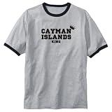 T-Shirt Ringer Heather Gray  Cayman Islands King  Country