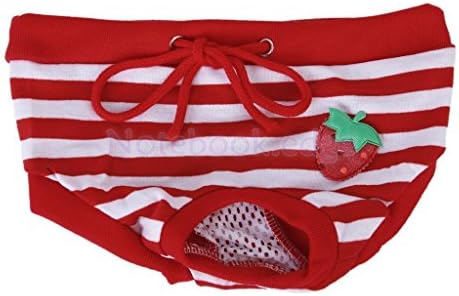 Pet Dog Physiological Sanitary Pants Panty Red Strip Diaper Underwear S-XL