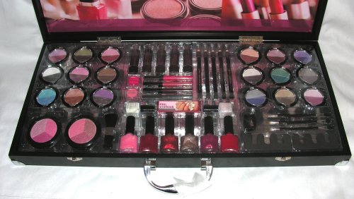 Buy 52 Piece Beauty Color Workshop Professional Cosmetic Collection in a Keepsake Artist Case – Nail Polish, Lipstick, Lipgloss, Eyeshadow, Blush, Lip Liner, Eye Liner, and Brushes