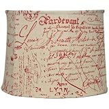 Red French Script Drum Shade 14x16x12 (Spider)