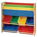 Magazine Rack With Primary Colored Bins