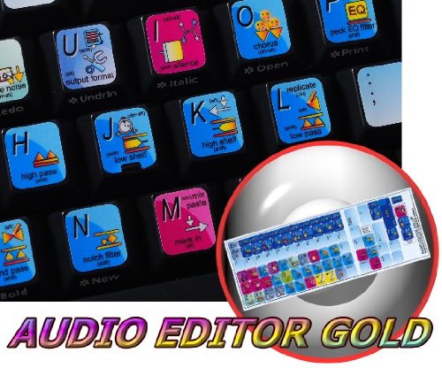 NEW AUDIO EDITOR GOLD KEYBOARD STICKER FOR DESKTOP, LAPTOP AND NOTEBOOK