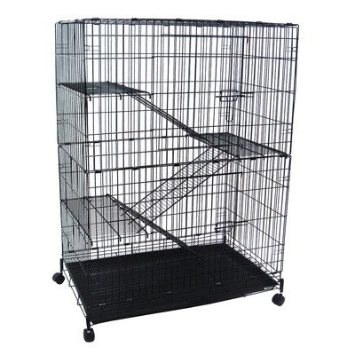 4 Levels Small Animal Cage in Black