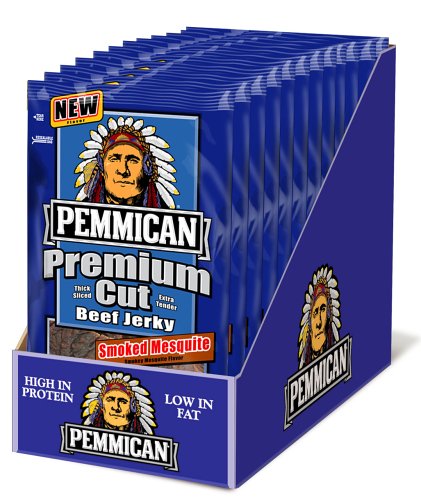 Pemmican Premium Cut Beef Jerky, Mesquite, 3.65-Ounce Bags (Pack of 12) by Pemmican