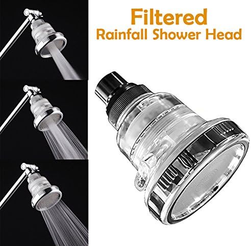 LuckyCeramics Filtered Water Softerner Rainfall Adjustable Fixed Shower Heads High Pressure Ionized And Efficient To Saving Water With 3 Settings American Standard Shower Head