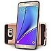 Circle Galaxy Note 5 Case, 2-Piece Style Hybrid Shockproof Hard Case Cover (TM) Stylus Touch Screen Pen and Screen Protector - Rose Gold