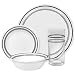 Corelle 16-Piece Dinnerware Set, Service for 4, Classic Cafe Black