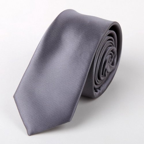 Gray Solid Slim tie Matching Gift Box Set Dim Gray christmas gift PS1010