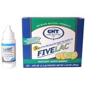 Fivelac Kit: 1 Fivelac Box (60 Packets) and 1 Oxygen Elements 1 Oz By Global Health Trax by Global Health Trax