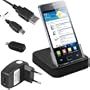 mumbi USB Dock Samsung i9100 Galaxy S2 SII / Samsung i9105P Galaxy S2 SII Plus Dockingstation / Tischladestation + USB Datenkabel + Netzteil + Adapter