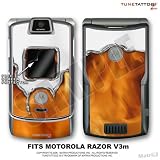 Razr V3m Chrome Drip On Fire Tattoo Skin for Motorola Razor by TuneTattooz