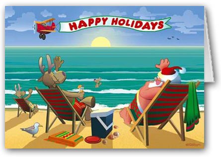 Beachside Enjoyment Christmas Card 12 cards/ 13 envelopes