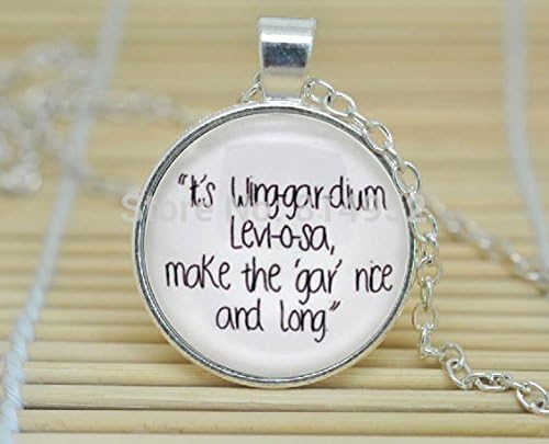 VintaStore Art Glass Necklace Hermione Granger 'It'S Wingardium Levi-O-Sa' Harry Potter Quote Necklace Harry Potter Jewelry