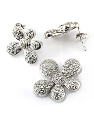 Sterling Silver 925 CZ Flowers Sets , Pendant Stud Earrings