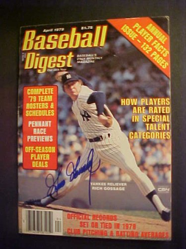Goose Gossage New York Yankees Autographed April 1979 Baseball Digest Magazine