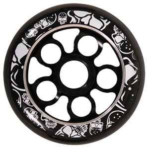 Madd Gear MGP Aero Core 110-Black Wheels with Black Core/ White Print (White, 110-millimeter)