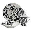Damask 16-pc. Dinnerware Set - Black/ White
