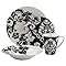 Damask 16-pc. Dinnerware Set - Black/ White