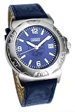 Aigle - A60166 -Montre Homme - Acier Chrom� - Quartz Analogique - Dateur - Cadran bleu - Bracelet Cuir bleu