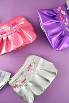 Girls Shiny Metallic  Detailed Purse with Coloured Stones, Metallic Pink, Silver or Purple supplied