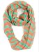 Lightweight Spring Infinity Zig Zag Chevron Print Scarf (Teal-Pink)