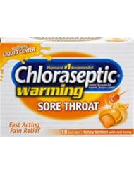 Chloraseptic Warming Lozenge, Honey Lemon, 18 Count (Pack of 3)